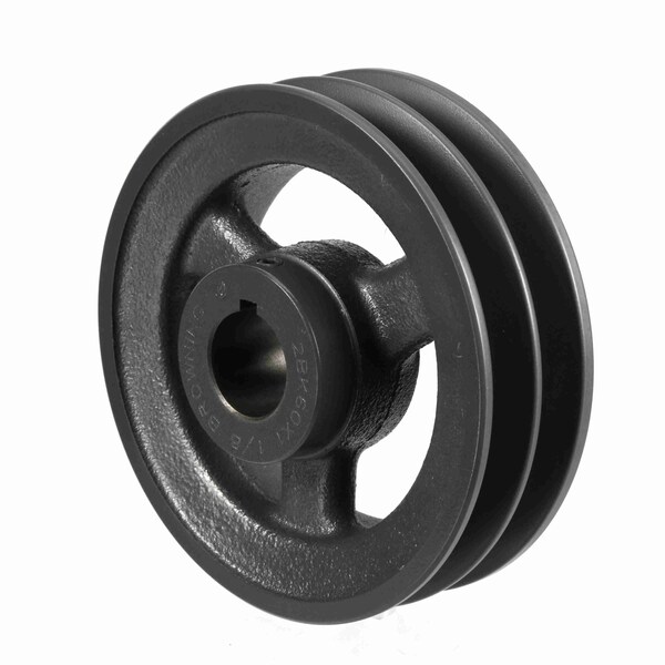 2 Groove Cast Iron Fhp - Finished Bore Sheave, 2BK60X 1 1/8